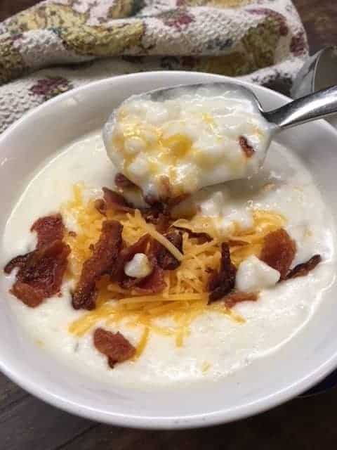 Crock Pot Potato Soup with Cream Cheese is an easy meal to fix for the entire family. It feeds at least 10 people and is a filling meal for the entire family. It's a comforting recipe that you will love.