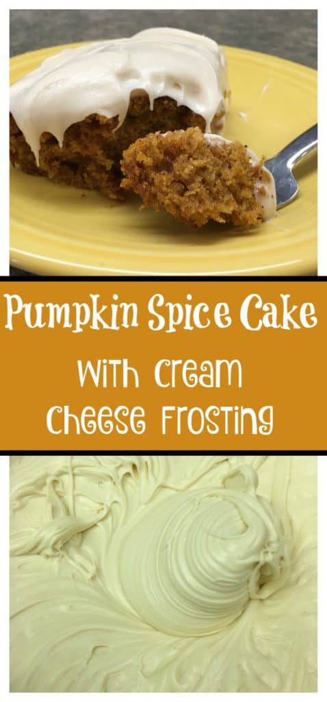 This is an easy recipe for a pumpkin spice cake with cream cheese frosting. It's moist, and decadent. You will be the hit of the party. It's a cake that is a great addition to all of your pumpkin recipes this fall. 