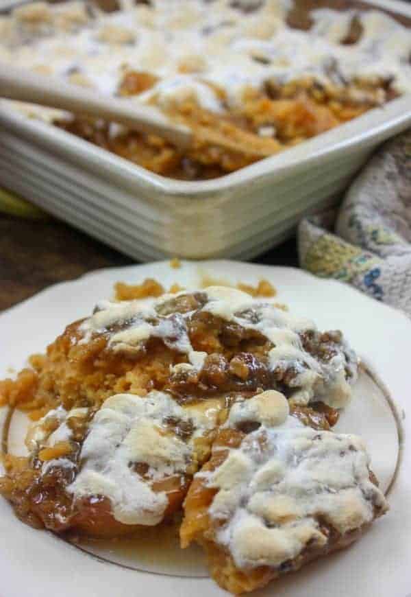 Picture of sweet potato casserole on a plate