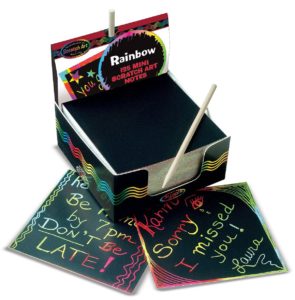 Scratch Art Rainbow Mini Notes make a great stocking stuffer for girls.