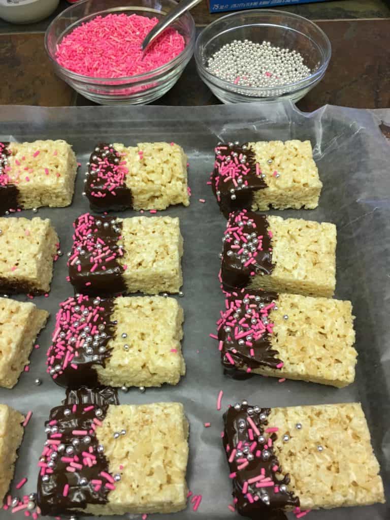 Chocolate-Dipped Rice Crispy Treat Valentine Squares - Back To My Southern Roots