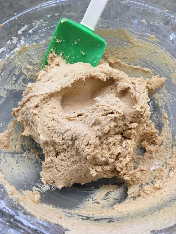 Picture of dough in a glass bowl