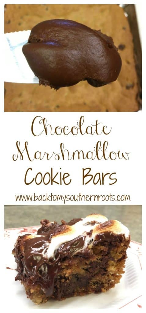 The Chocolate Mountain Marshmallow Cookie Bar is so simple and easy to make. It takes longer to cool off than to make.