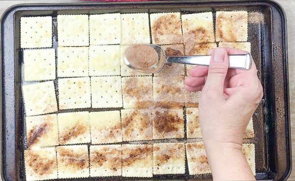 This cinnamon and sugar crackers recipe is easy and fast. The recipe costs less than one dollar and tastes delicious. 