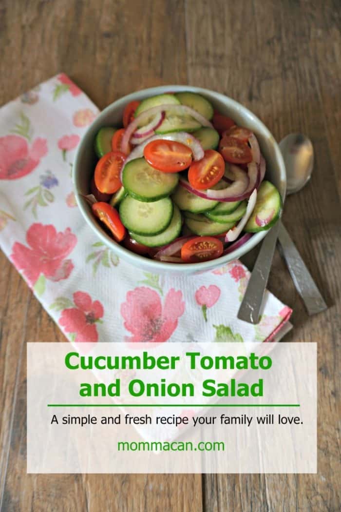 Cucumber Tomato Onion Salad - Mommacan.com