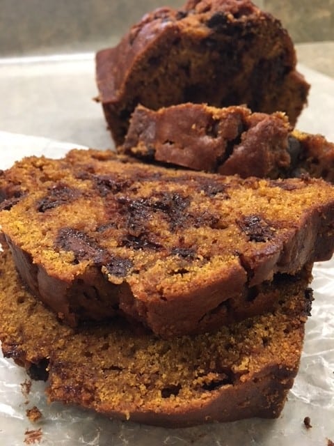 I love pumpkin. This is a super easy chocolate chip pumpkin bread recipe. It is such a moist and delicious bread that you'll be going back for seconds.