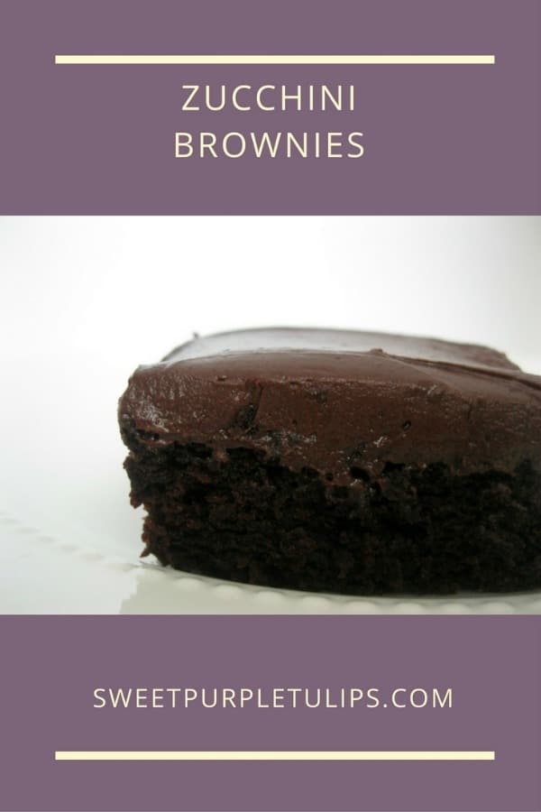 Zucchini Brownies - Sweet Purple Tulips. Join us for Foodie Friday!