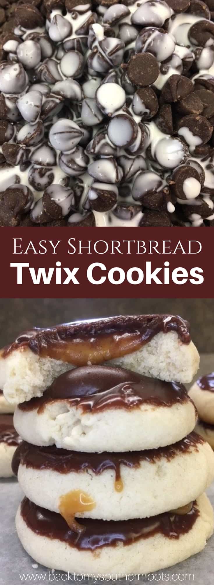 I love Twix candy bars, and I love these easy shortbread Twix Thumbprint Cookies. They taste just like the candy bar and are super easy to make.