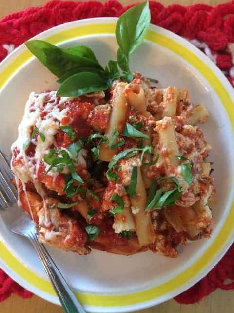 Slow Cooker Eggplant "Baked" Ziti