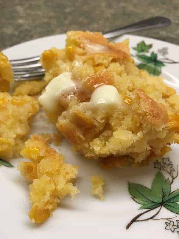 Jiffy Creamed Sweet Cornbread is one of my favorite side dishes. Cornbread is a staple in the south. Spoon it on a plate, add a little butter, and you have the perfect sweet cornbread.