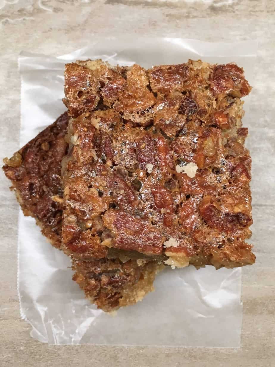 Candied Pecan Dessert Bars are an easy treat to make. The pecan bars are a delicious dessert for any time of the year, but especially the Thanksgiving and Christmas Holidays.