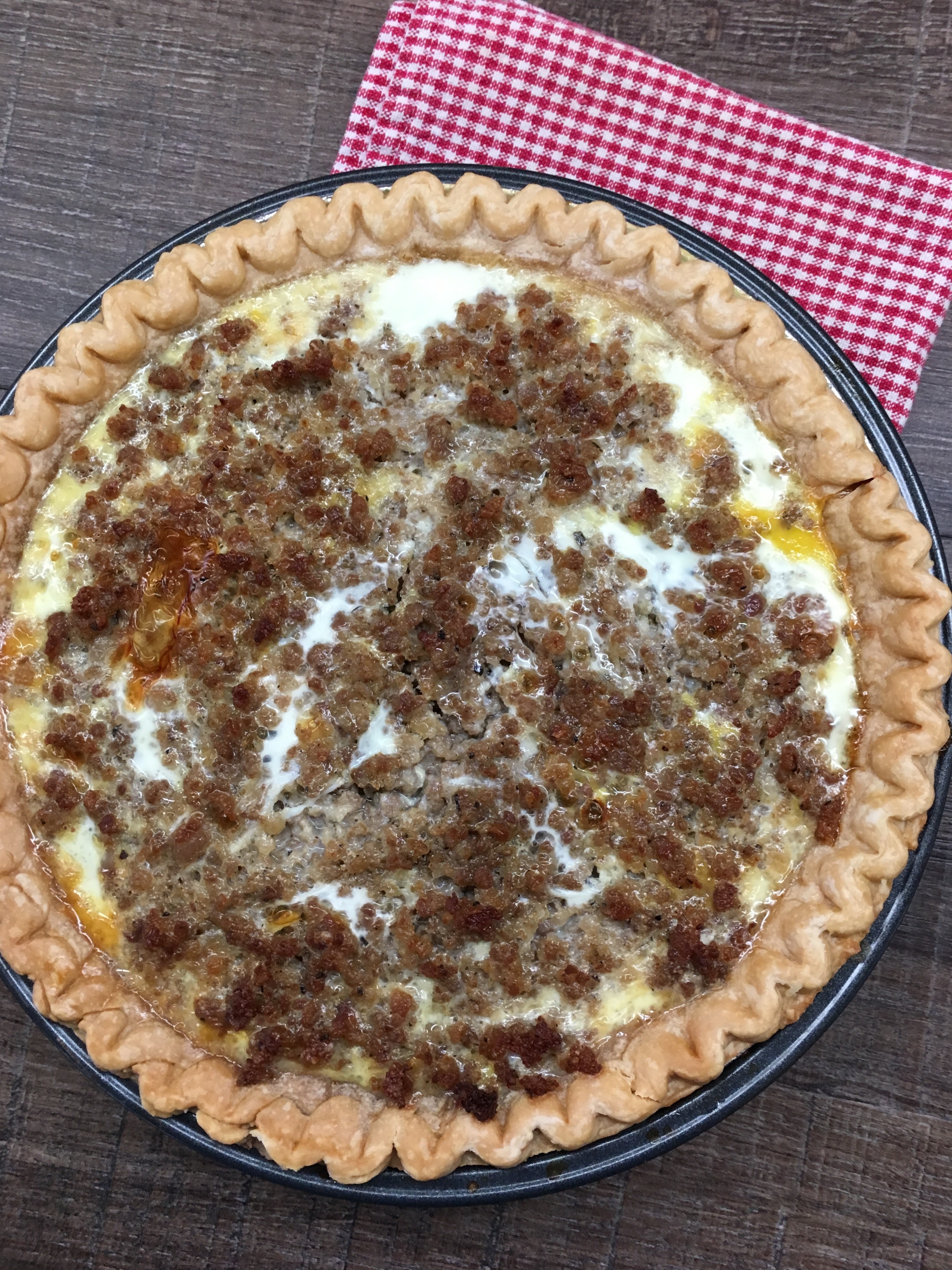 I love this recipe for Easy Southern Sausage Quiche. It's a filling meal that will work great on Thanksgiving or Christmas morning. 