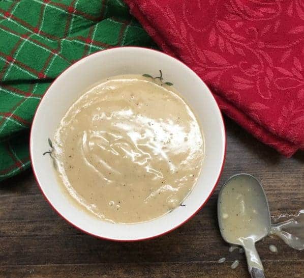 Easy Homemade Turkey Gravy from Drippings. I love this easy recipe for turkey gravy. It takes less than five minutes and tastes rich and delicious on your mashed potatoes, turkey, and anything else you want to pour it on.