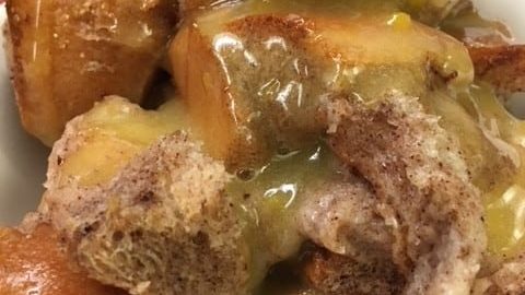 Cinnamon Spiced Bread Pudding with Butter Sauce