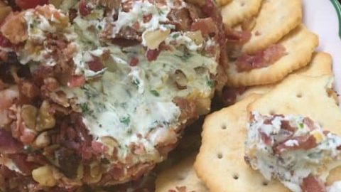 Easy Holiday Bacon Ranch and Walnut Cheese ball