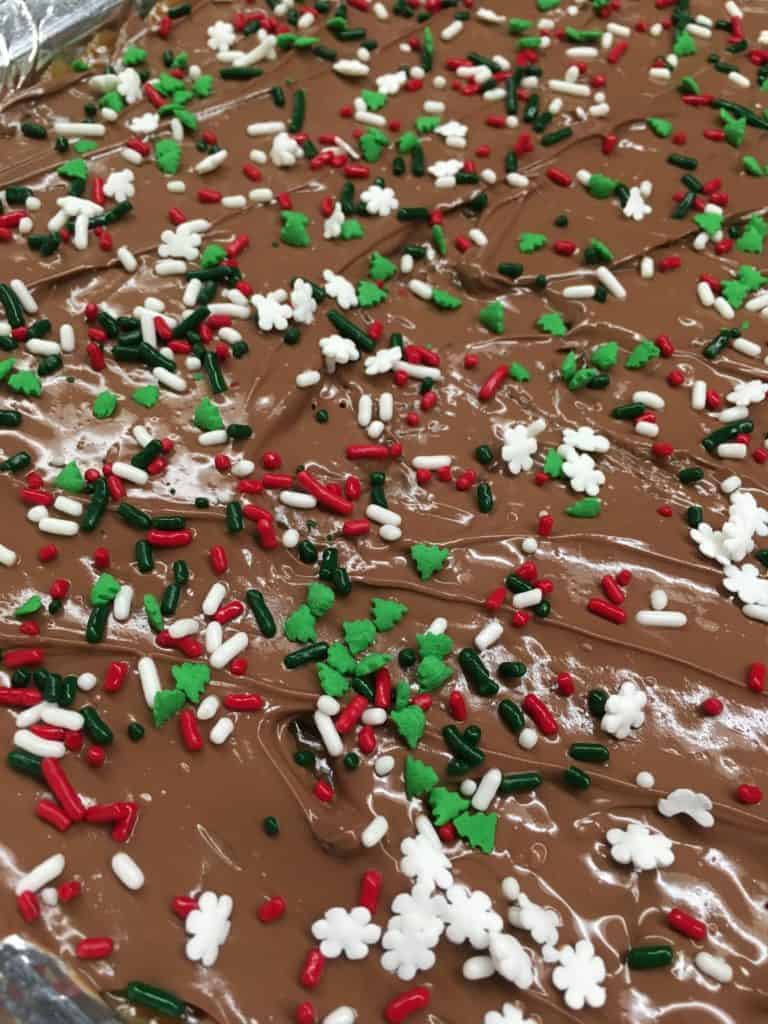 Easy Christmas Crack tastes a lot like Heath bars, with a delicious amount of chocolate on top. You can decorate the top for any holiday, including Christmas, Valentine's day, or any holiday in between. 