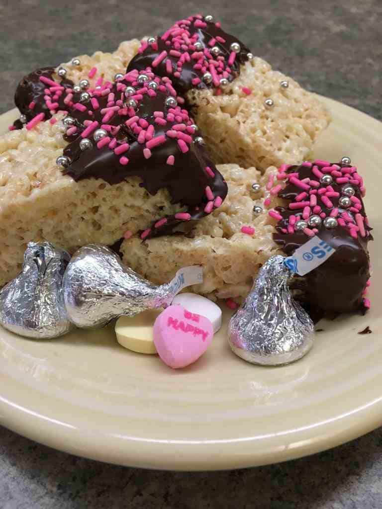 Chocolate Dipped Rice Krispy Treats are the perfect dessert for Valentine's Day