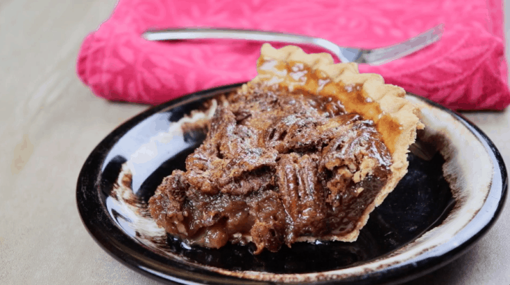 Pecan pie on a plate