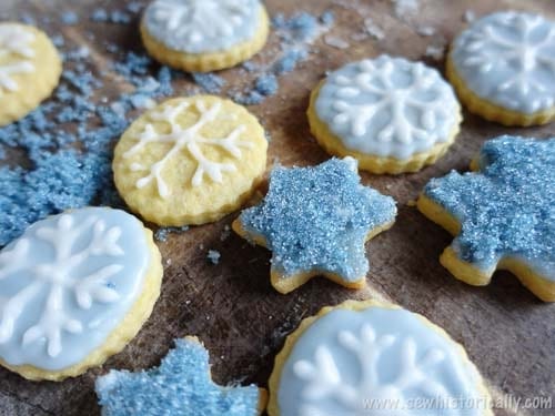 Sparkling Blue Cookies Colored with Red Cabbage - Sew historically