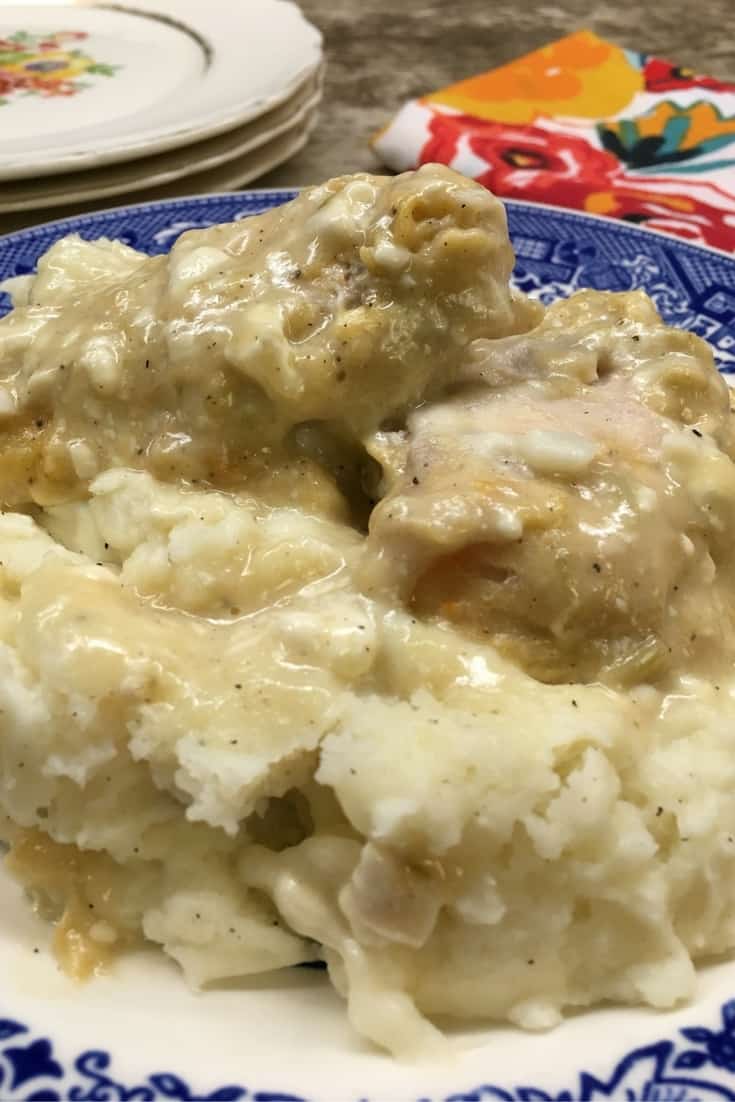 Baked Chicken and Gravy recipe with cream cheese, is an easy and budget-friendly oven meal. It will feed about 4 people. You can add some mashed potatoes on the side for some great comfort food. This is a great dinner for a cold winter night.