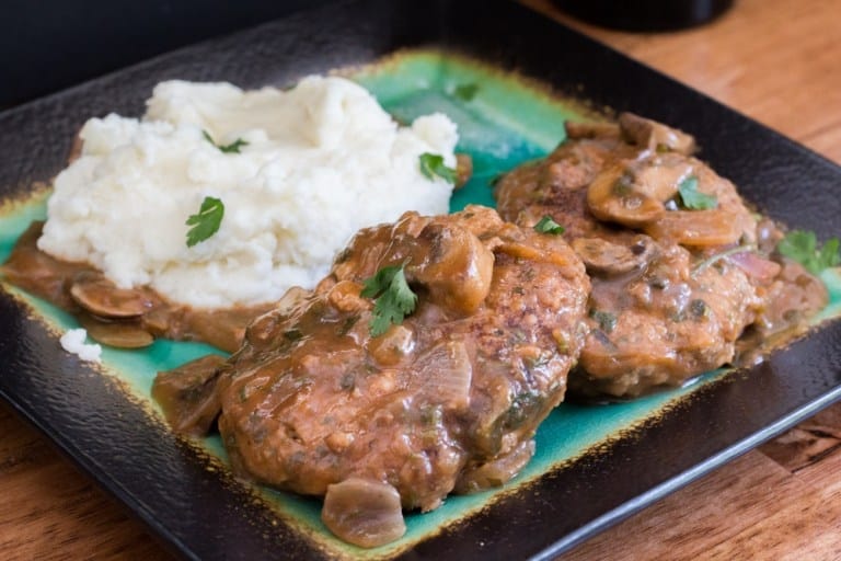 Salisbury Steak and Gravy - The Bearded Hiker