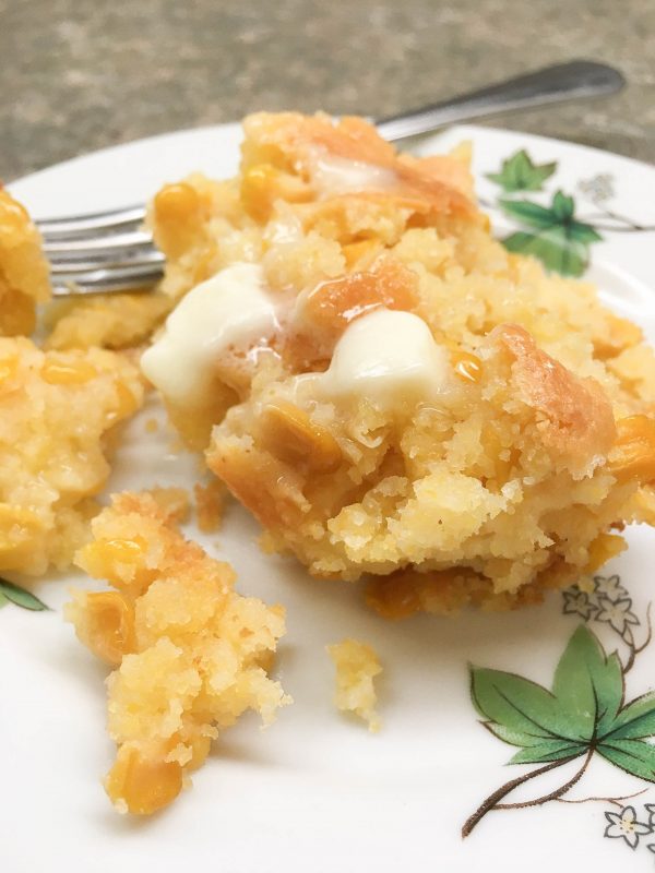 Jiffy Creamed Sweet Cornbread is one of my favorite side dishes. Cornbread is a staple in the south. Spoon it on a plate, add a little butter, and you have the perfect sweet cornbread.