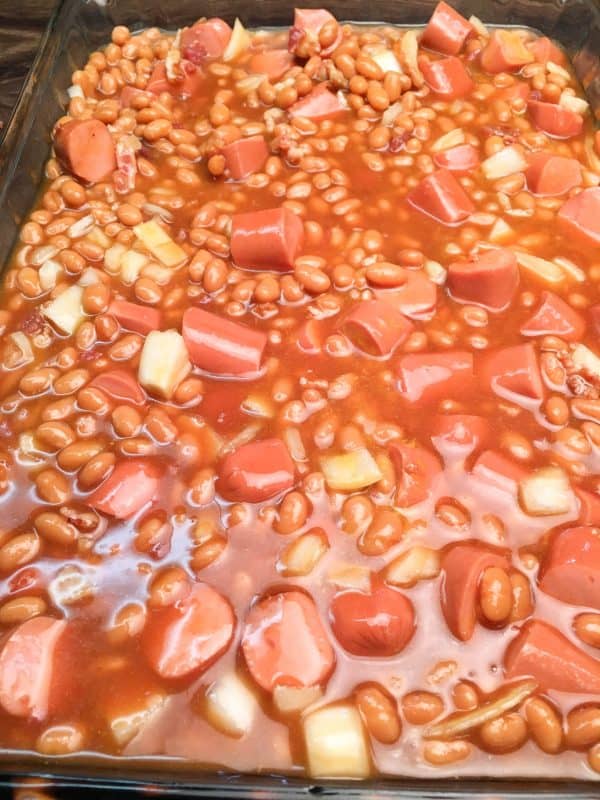 Baked Beans and Weenies are a great meal for dinner, football parties, or a picnic. Holidays are a great time to make baked beans and weenies.