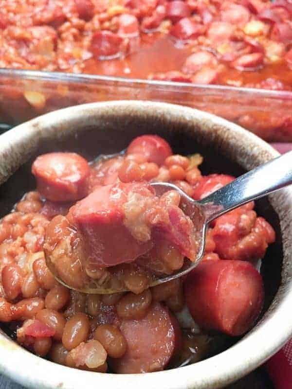 Baked Beans and Weenies are a great meal for dinner, football parties, or a picnic. Holidays are a great time to make baked beans and weenies.