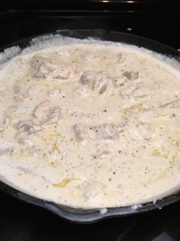 Chicken and Noodles with Homemade Alfredo Sauce is an easy meal to make for dinner. The delicious and cheesy homemade sauce is made with parmesan and cream cheese.