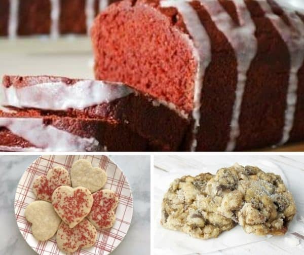 Foodie Friday Link Party #24 Desserts, red velvet banana bread, Valentine cookies, and Cowboy Cookies