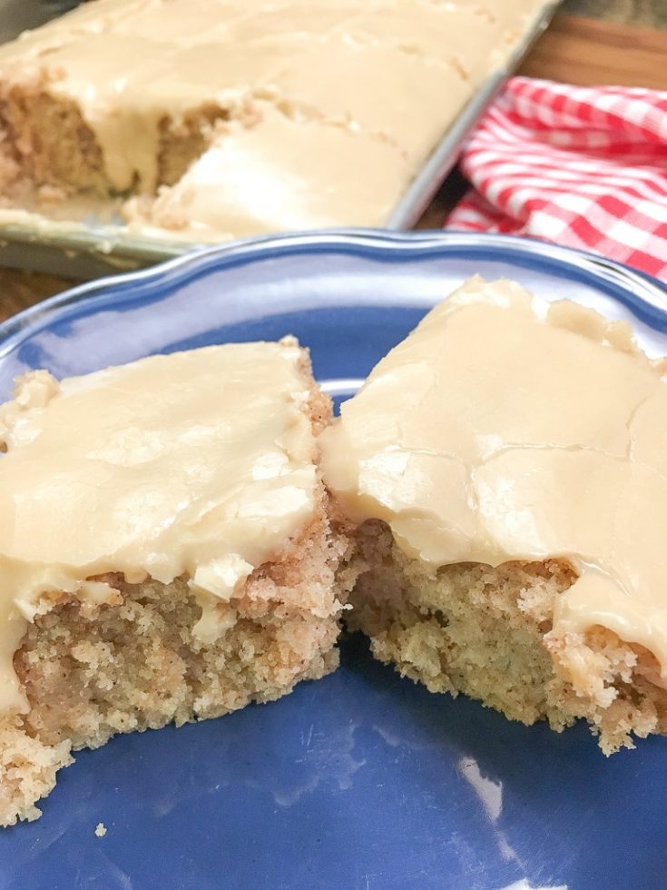 Buttermilk Texas Sheet Cake with vanilla is a delicious dessert to make for a birthday party, church potluck, or any holiday. The rich frosting is perfect with the cinnamon and vanilla flavoring. You are going to love this recipe.