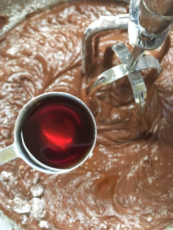 Chocolate cake with chocolate and marshmallow frosting