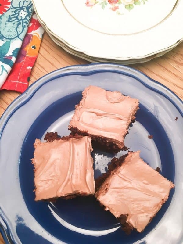 Homemade frosted brownies are easy to make and are the perfect holiday dessert