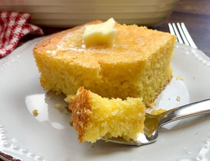 Cornbread with melting butter on top