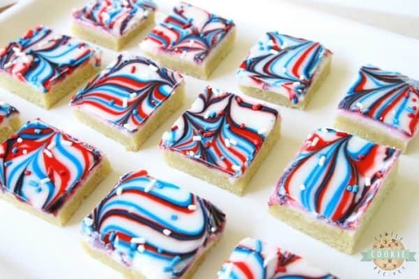 Swirled Patriotic Cookie Bars from Family Cookie Recipes