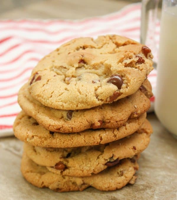 Easy Homemade Cookies with brown sugar, pecans, and chocolate chips