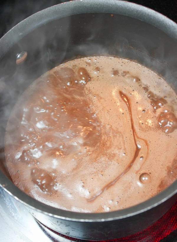 Chocolate sheet cake mixture. 