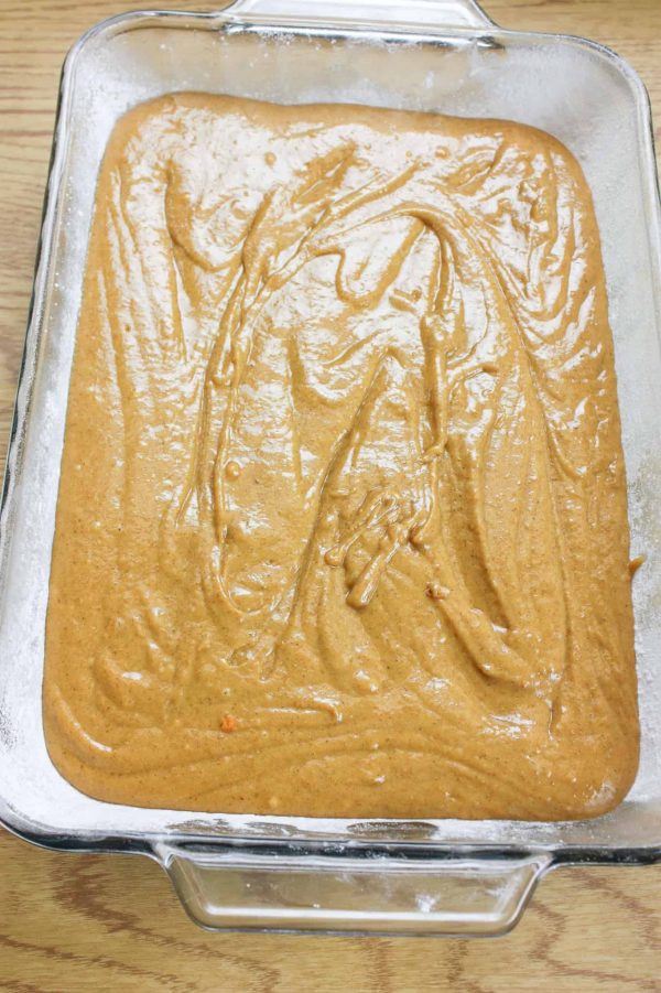 Bake the pumpkin spice cake mix for 35 to 40 minutes. 