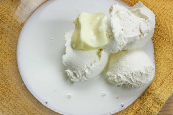 Milk, butter, and cream cheese create a very creamy and delicious cream cheese frosting. 