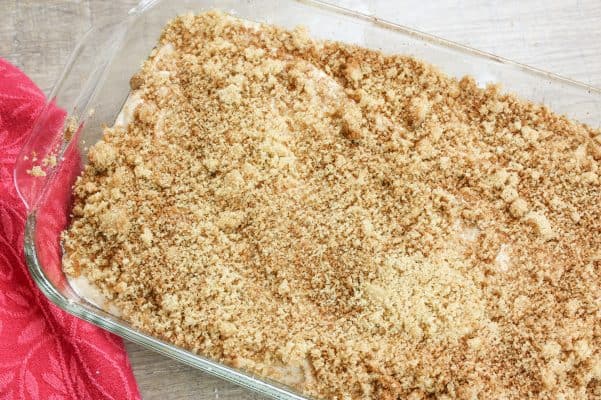 A brown sugar streusel topping is delicious on a moist cinnamon flavored coffee cake. 