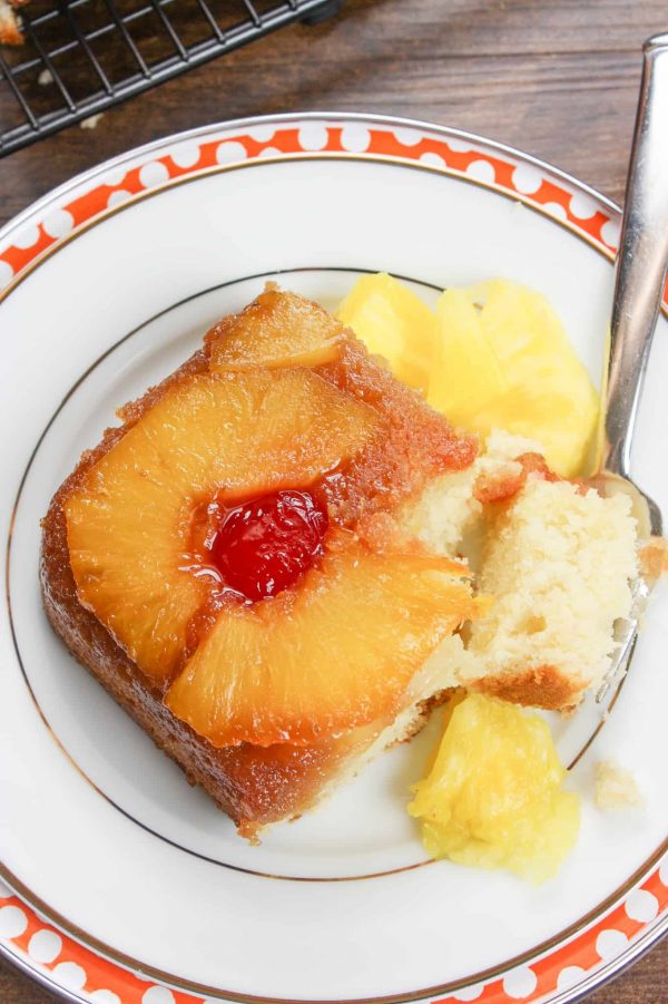 Pineapple upside down cake from scratch is an easy and delightful dessert. 