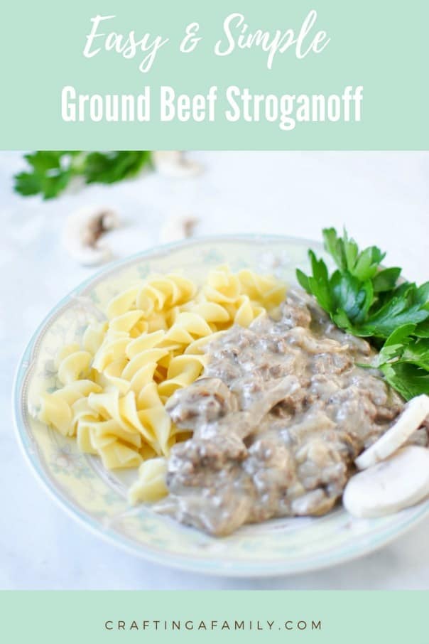 Easy Ground Beef Stroganoff from Crafting A Family