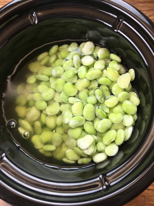 Butter beans cook up perfectly tender in a slow cooker. 