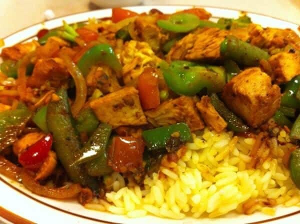 Picture of chicken stir fry with rice