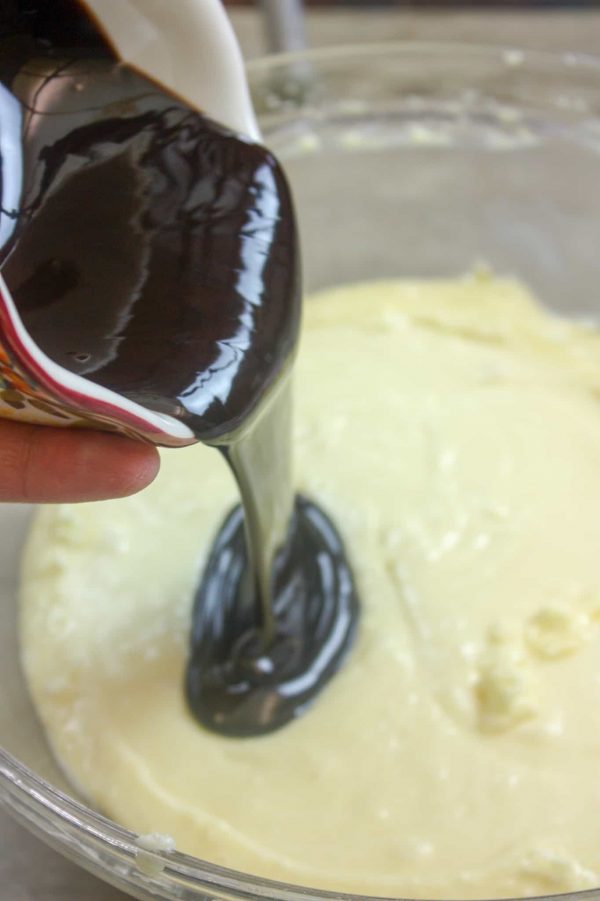 Picture of chocolate syrup being poured into a bowl