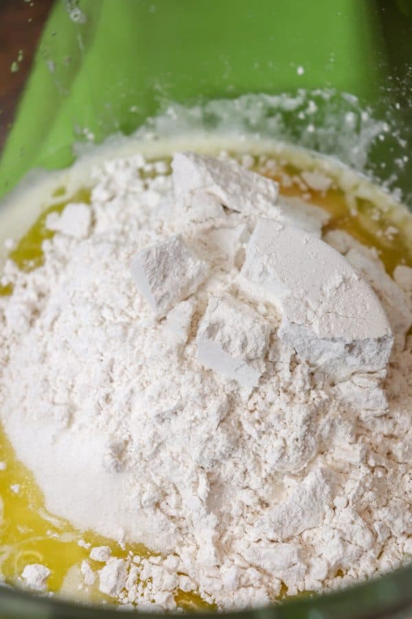 Picture of flour in a mixing bowl.