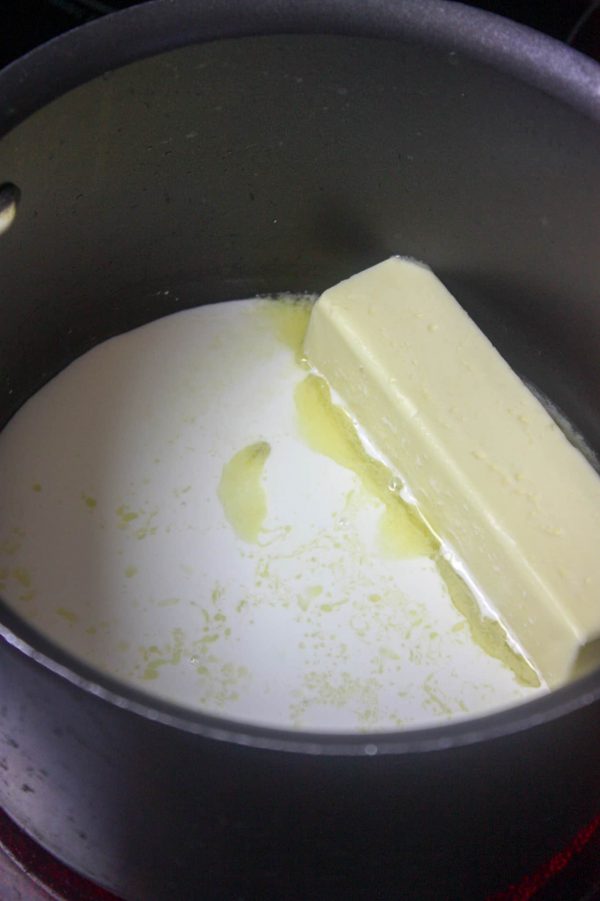 Picture of butter melting in a saucepan.