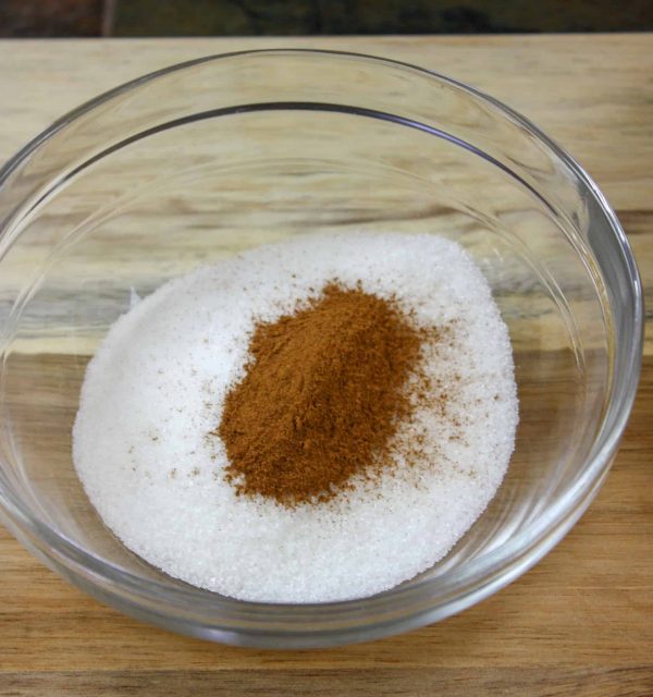 Picture of cinnamon and sugar in a glass bowl