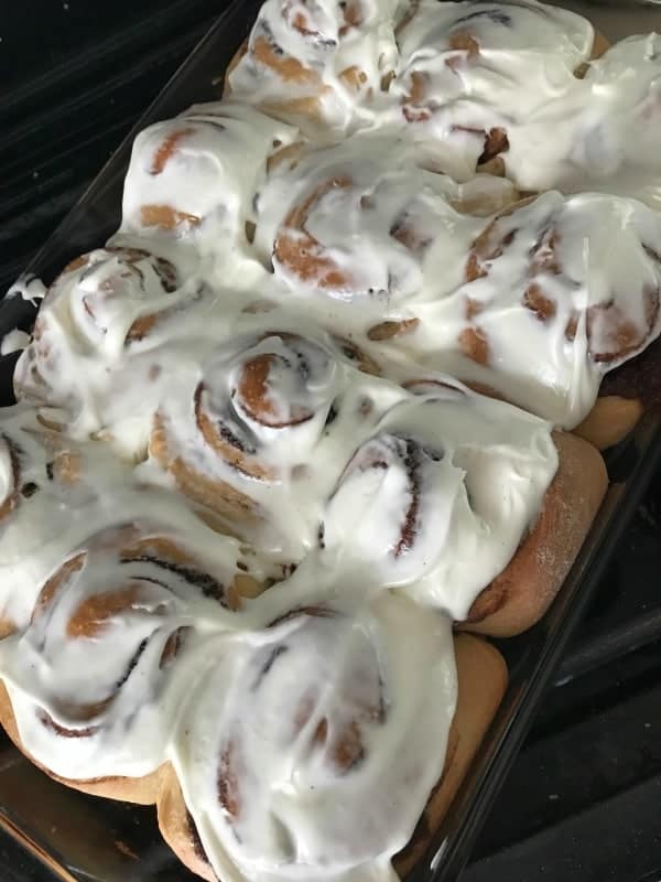 Picture of cinnamon buns with icing