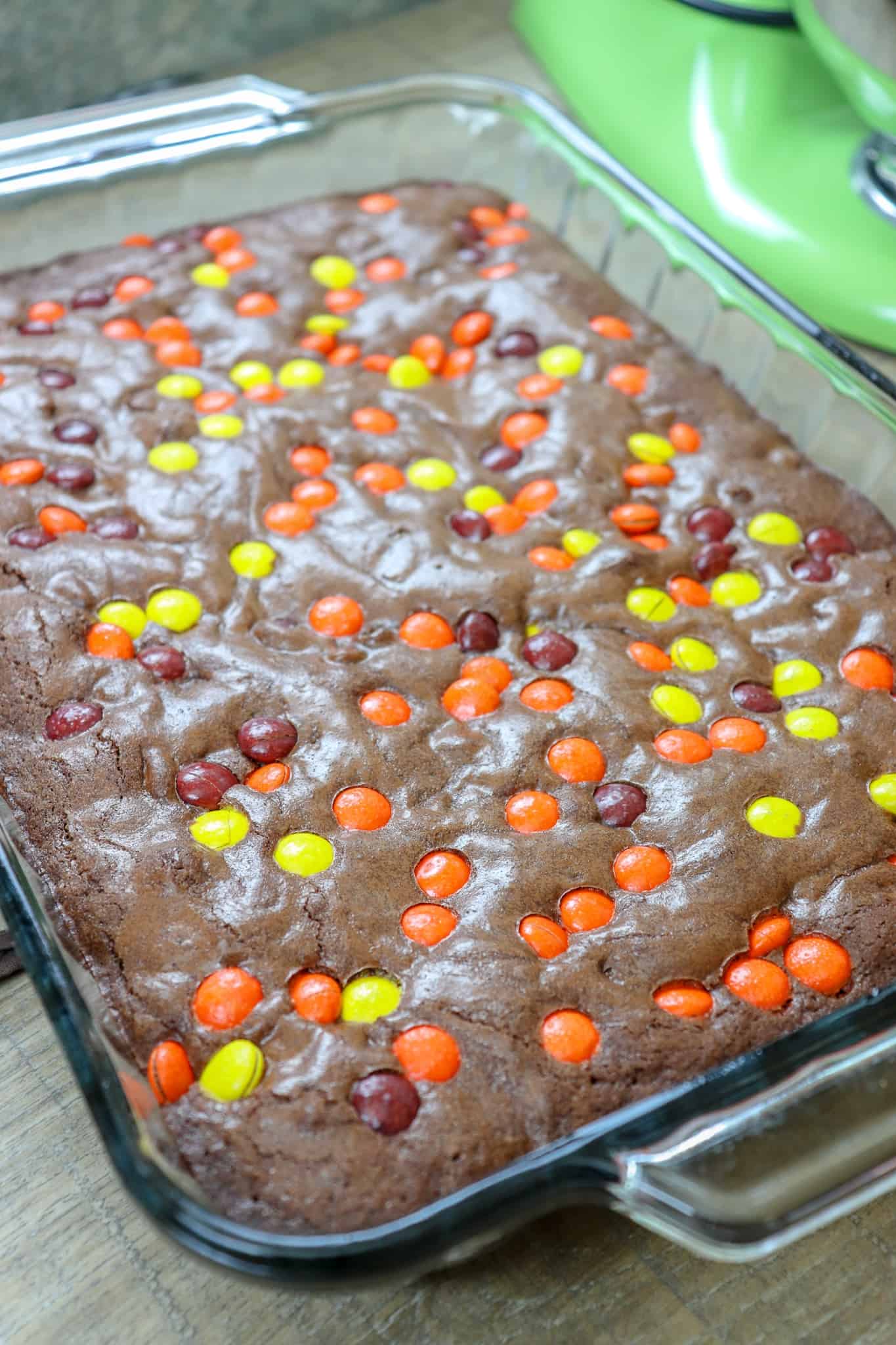 Picture of brownies in a baking dish.